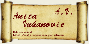 Anita Vukanović vizit kartica